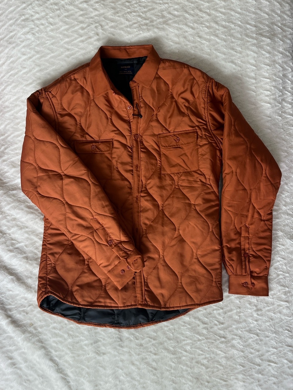 Nomad Men’s Quilted Shirt Jacket in Rust